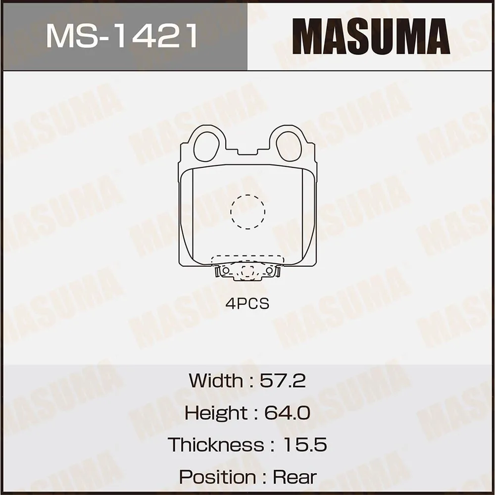 Колодки задние TOYOTA ALTEZZA MASUMA MS-1421