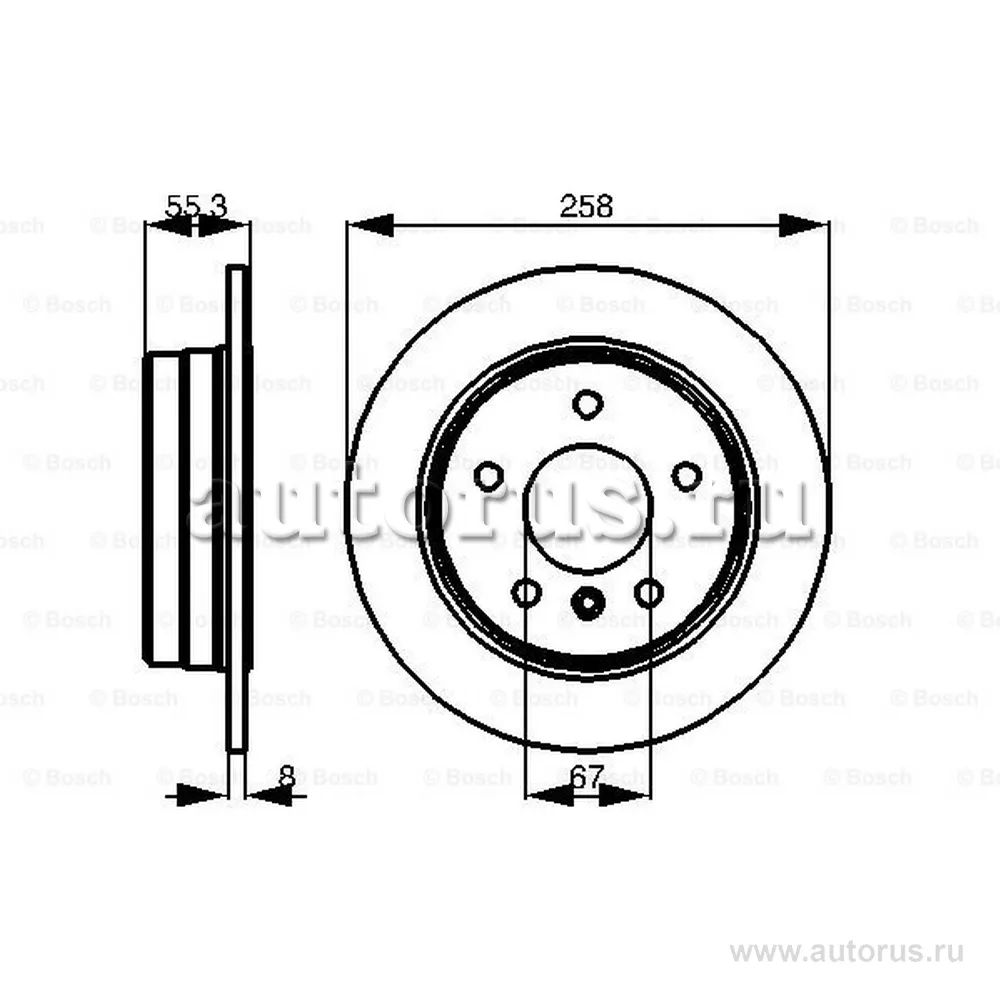 Диск тормозной задний BOSCH 0 986 478 475
