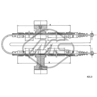 Трос ручника LAN DELTA 1,6-HF-TURBO DS Metalcaucho 82087