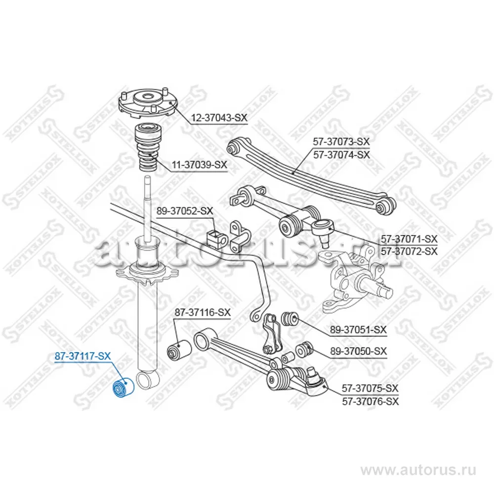 Сайлентблок зад. амортизатора Honda Legend 91-96 STELLOX 87-37117-SX