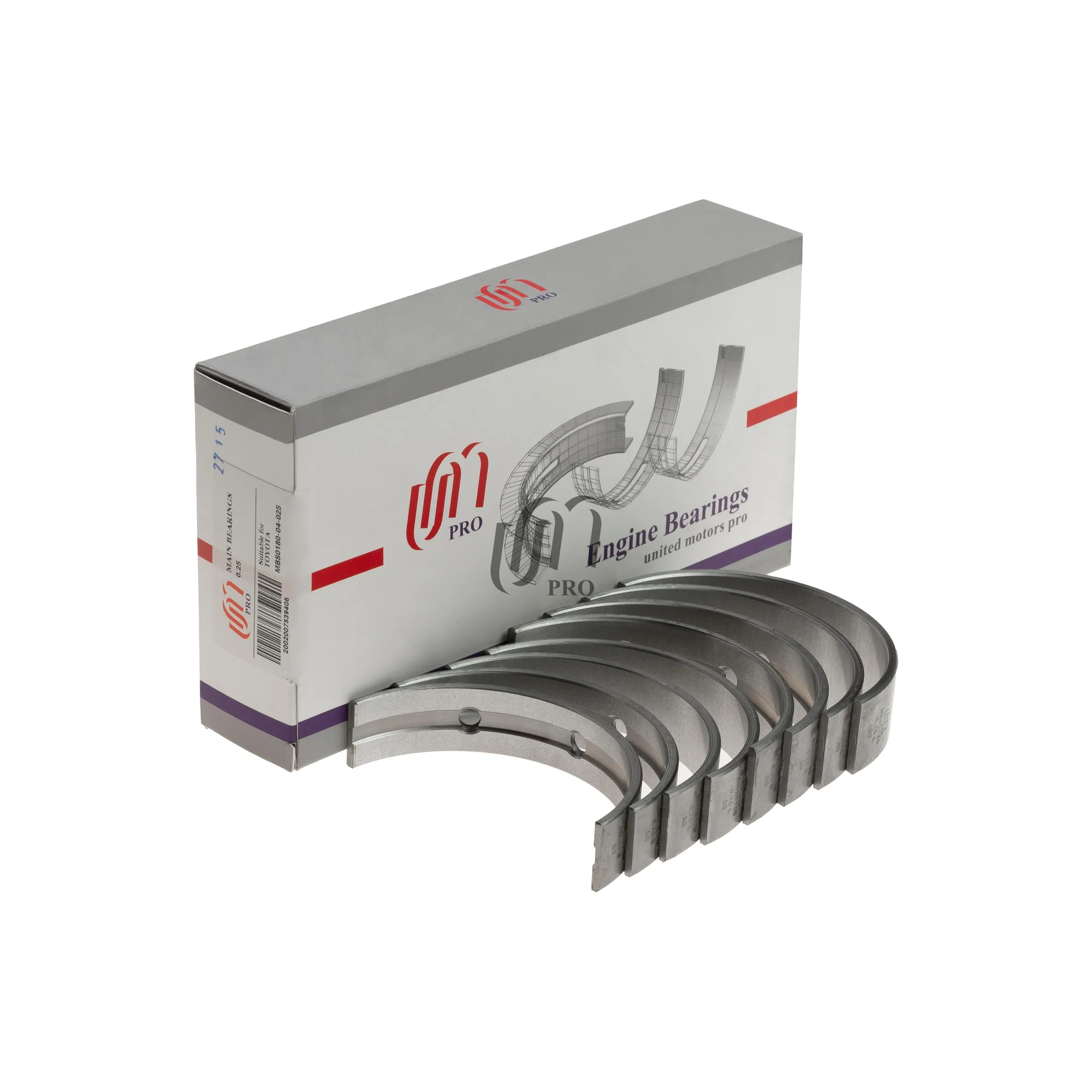 Вкладыши коренные 0.25 TOYOTA 1GR-FE UM UNITED MOTORS UMPRO MBS018004025