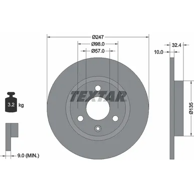 Диск тормозной передний стандартный CITROEN/MEGA TEXTAR 92067300
