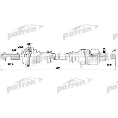 Полуось лев FIAT: Ducato, PEUGEOT: Boxer 1.9-2.5D/TD ME5/M PATRON PDS0084