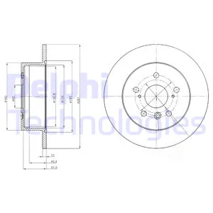 Диск тормозной задний TOYOTA CAMRY 06-> DELPHI BG4268