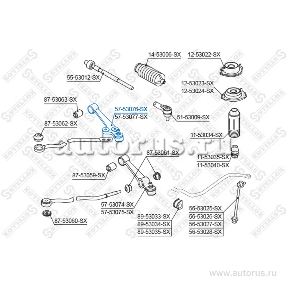Рычаг л. KIA Rio 02 VIN 020708 (5753077_SX) STELLOX 5753076_SX
