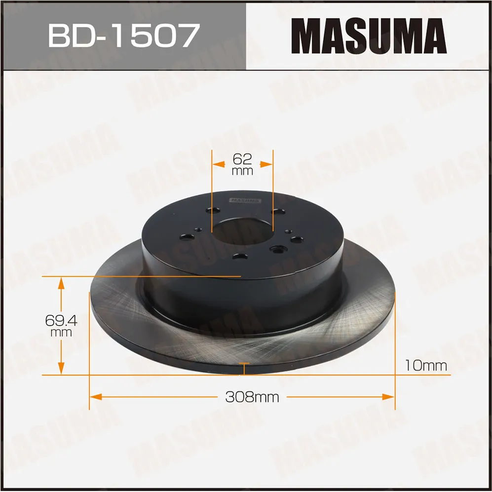 Диск тормозной зад. HIGHLANDER, GSU45L MASUMA BD-1507