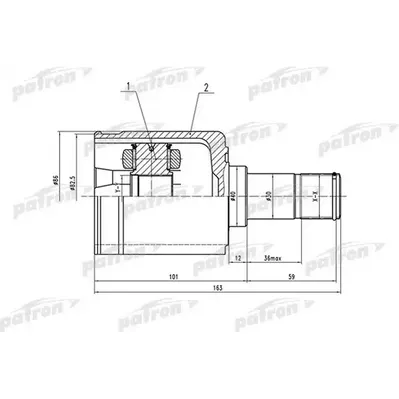 ШРУС внутренний левый 29x40x35 HONDA PILOT YF4 09- PATRON PCV1513