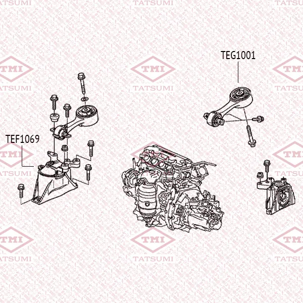Сайлентблок передней опоры двигателя HONDA Civic 06-> TATSUMI TEF1069