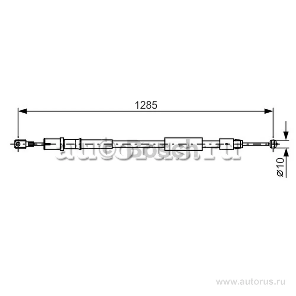 Трос ручного тормоза mb w639 1285 мм MB BOSCH 1 987 482 026
