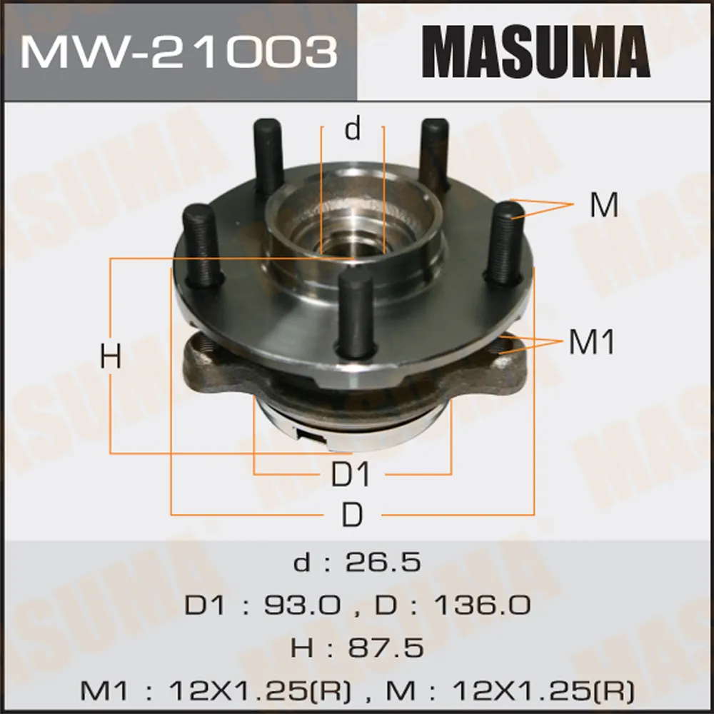 Ступица передняя NISSAN 370Z MASUMA MW-21003
