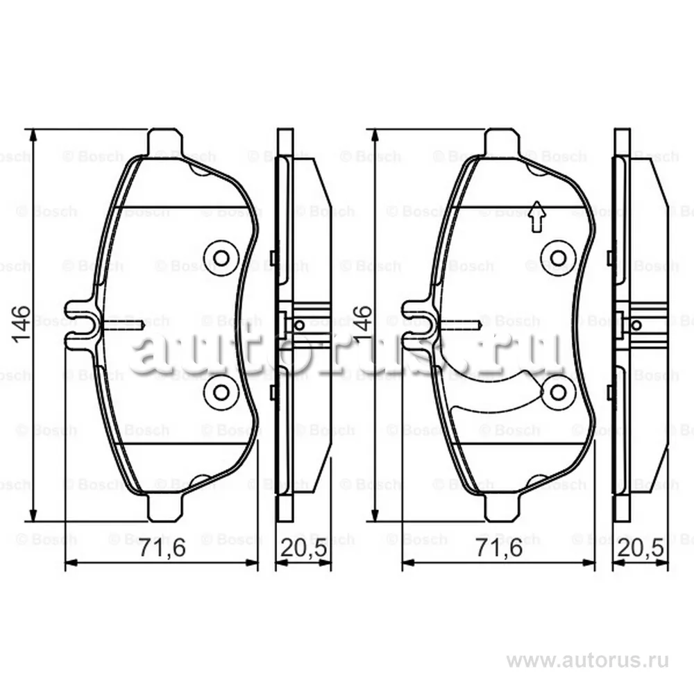 Колодки тормозные передние, Premium-2 BOSCH 0 986 495 104
