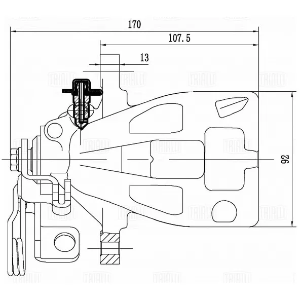Суппорт торм. для а/м Peugeot 307 (00-)/Citroen C4 (04-) зад. прав. d=38мм TRIALLI CF 550123