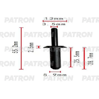 Клипса пластмассовая GM применяемость: заклепка универсальная PATRON P37-1829