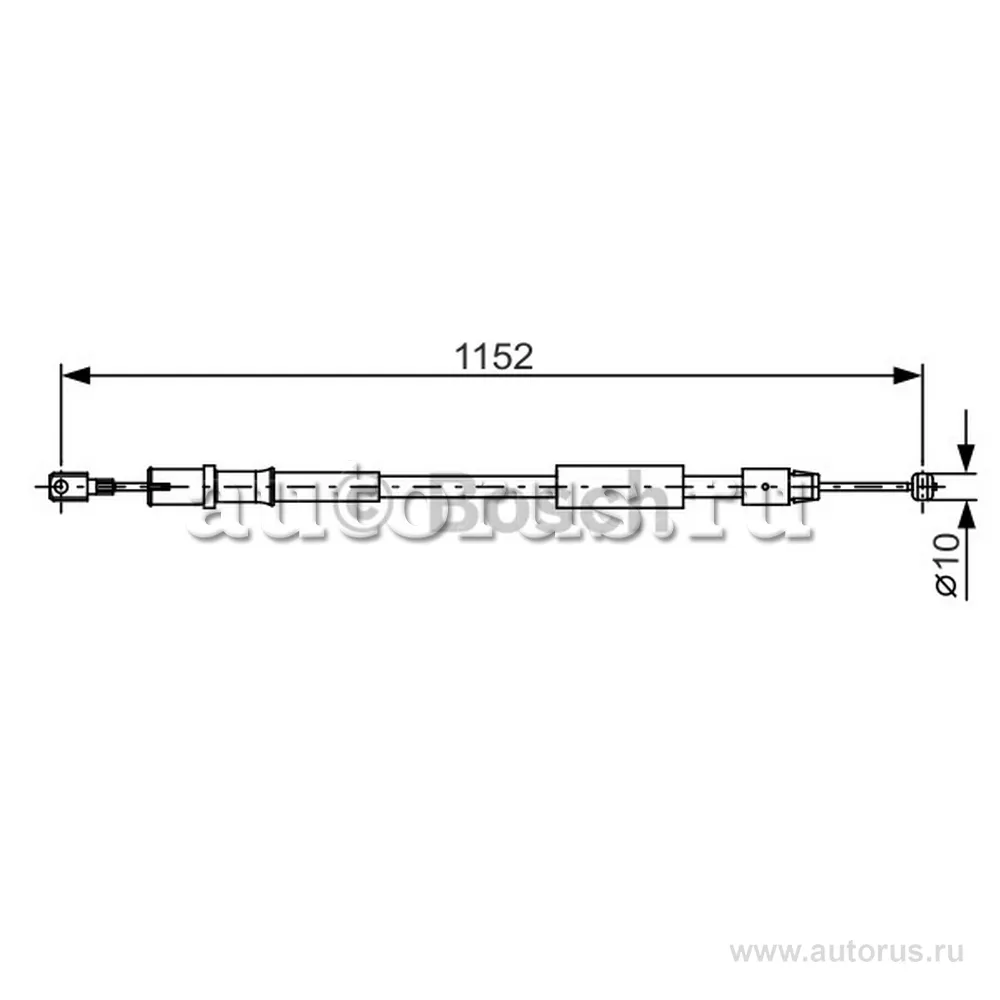 Трос ручного тормоза mb w639 1152 мм