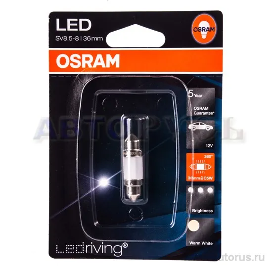 Лампа светодиодная 12V 1W 4000K OSRAM Premium 1 шт. блистер 6498WW-01B