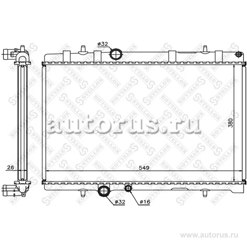 Радиатор системы охлаждения АКПП Peugeot 407 2.2 04> STELLOX 10-26123-SX