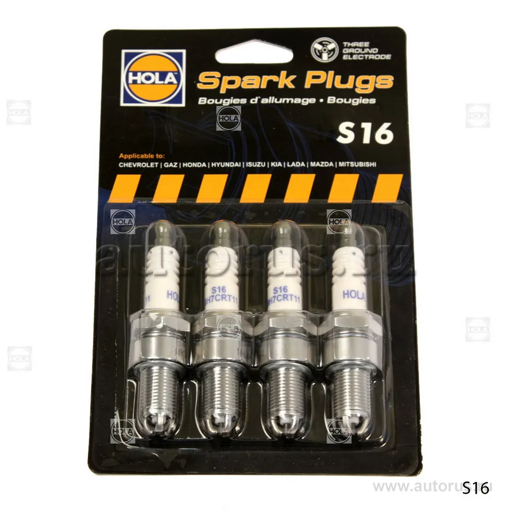 Свечи зажигания трехэлектродная инж., 8V LADA 2104-07 / 2108-15 / Kalina (1117-19) HOLA S16