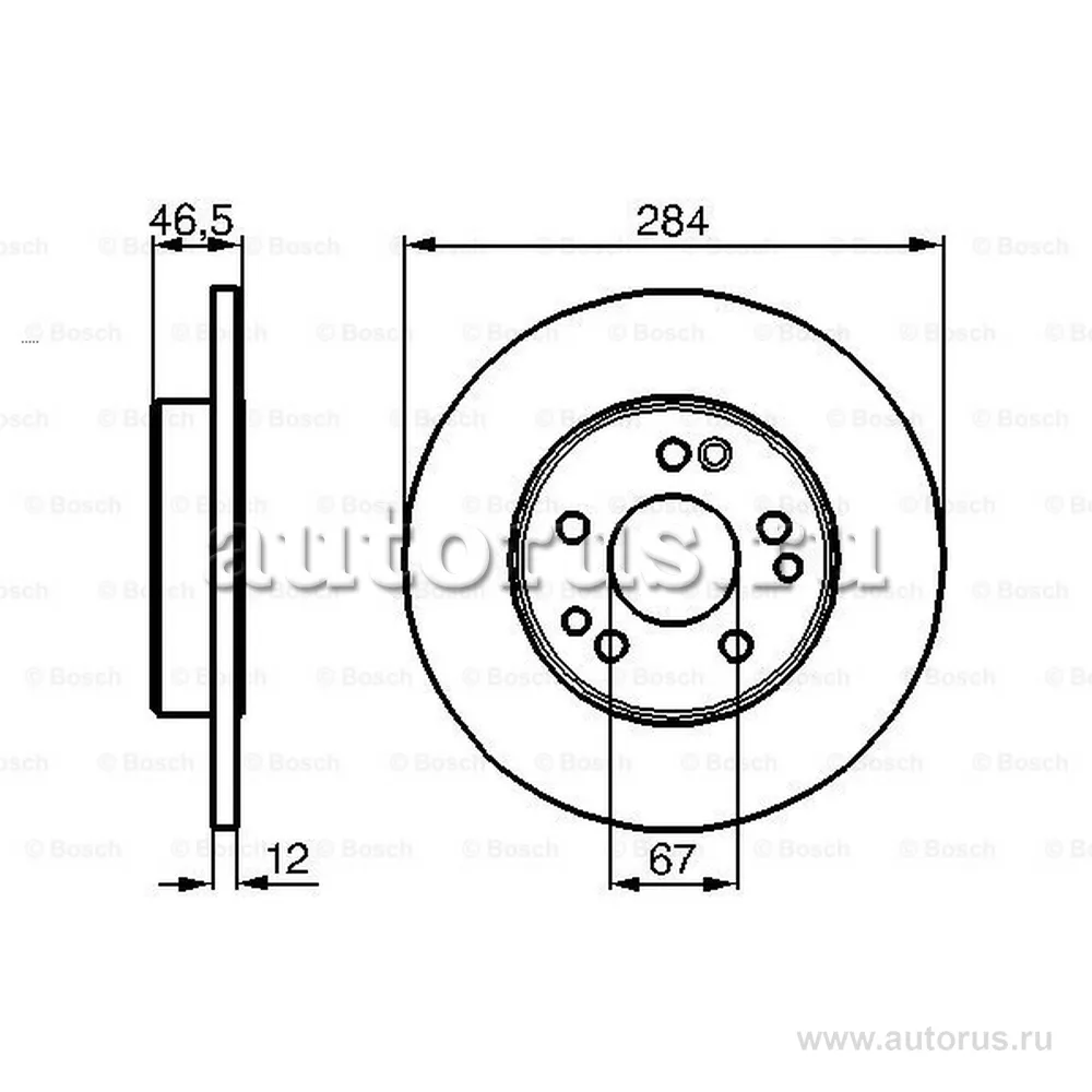 Диск тормозной передний BOSCH 0 986 478 187