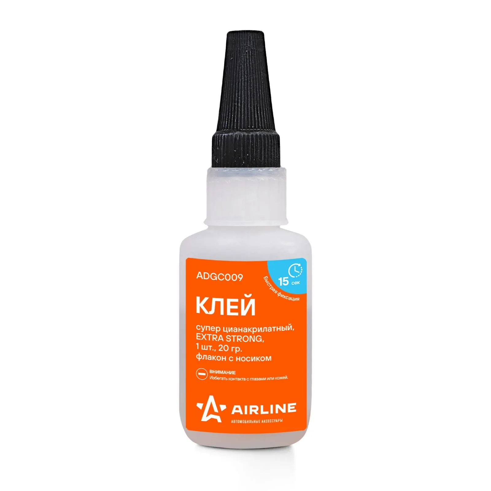 Клей супер цианакрилатный EXTRA STRONG, 1 шт., 20 гр., флакон с носиком AIRLINE ADGC009