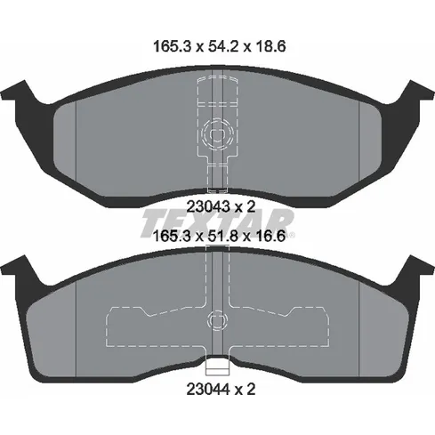 Колодки тормозные передние CHRYSLER DODGE PLYMOUTH TEXTAR 2304301