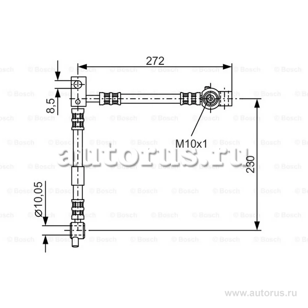 Шланг тормозной передний R NISSAN Primera P12 0107 BOSCH 1 987 476 361