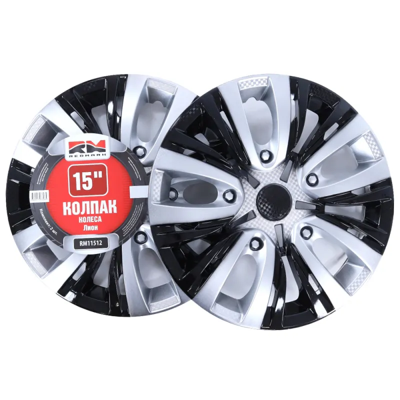 Колпак колеса R15 Лион микс черный (пруж) кт 2 шт. REDMARK REDMARK RM11512
