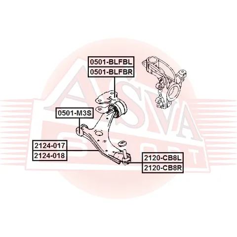 Опора шаровая ASVA 2120-CB8L