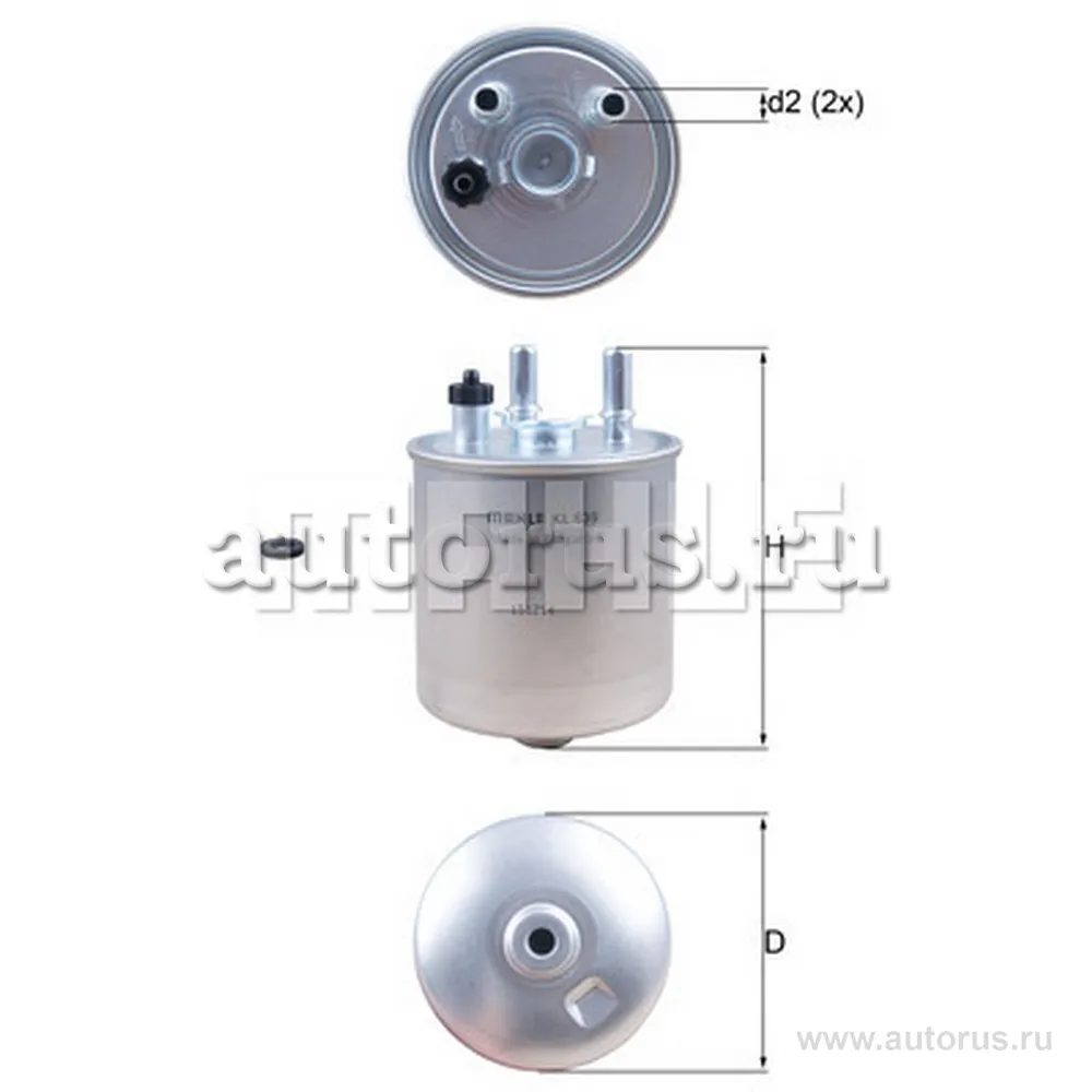 Фильтр топливный RENAULT KANGOO/LAGUNA 1.5D/2.0D 07- KNECHT/MAHLE KL639D