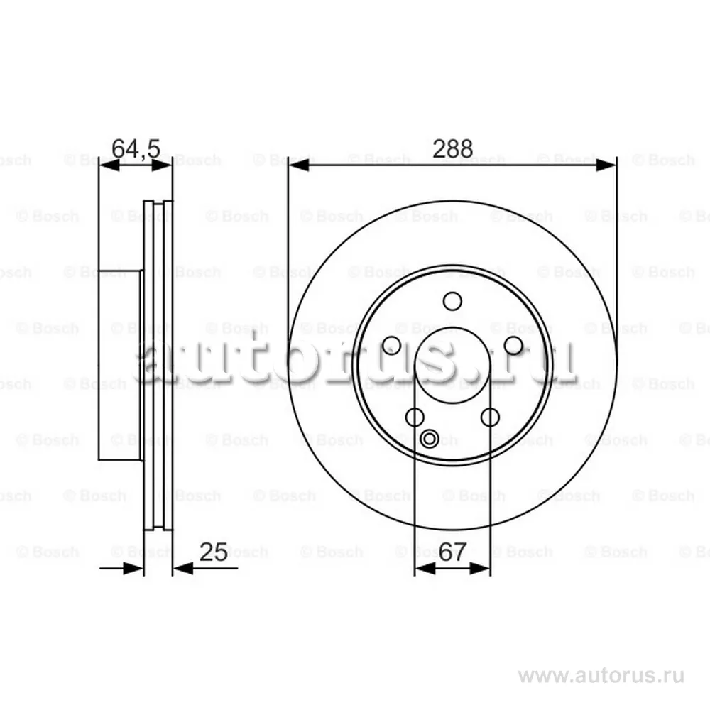 Диск тормозной MERCEDES W204 180-200 07- передний BOSCH 0 986 479 S83