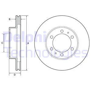 Диск тормозной TOYOTA LAND CRUISER 150 10- передний DELPHI BG4557