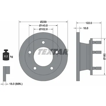 Диск тормозной передний стандартный MERCEDES-BENZ/SSANGYONG TEXTAR 92038900