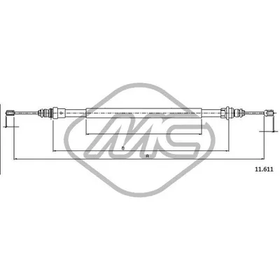 Трос ручника 405 4WD DX-RH Metalcaucho 82819