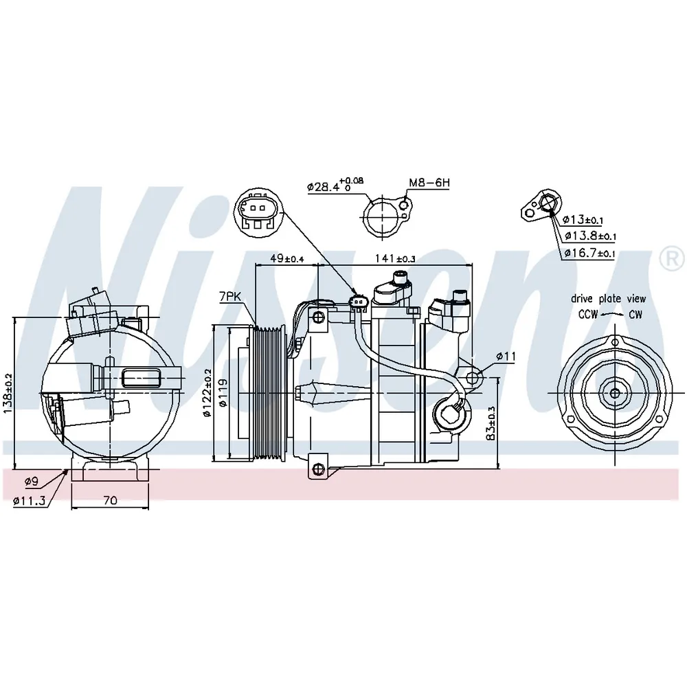 Компрессор кондиционера MB W204/W212/X204 NISSENS 89200