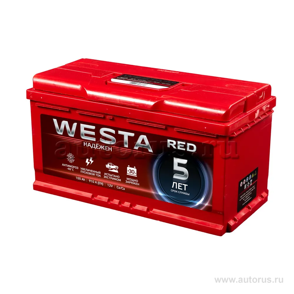 Аккумулятор WESTA RED 100 А/ч Прямая 353x175x190 EN910 А