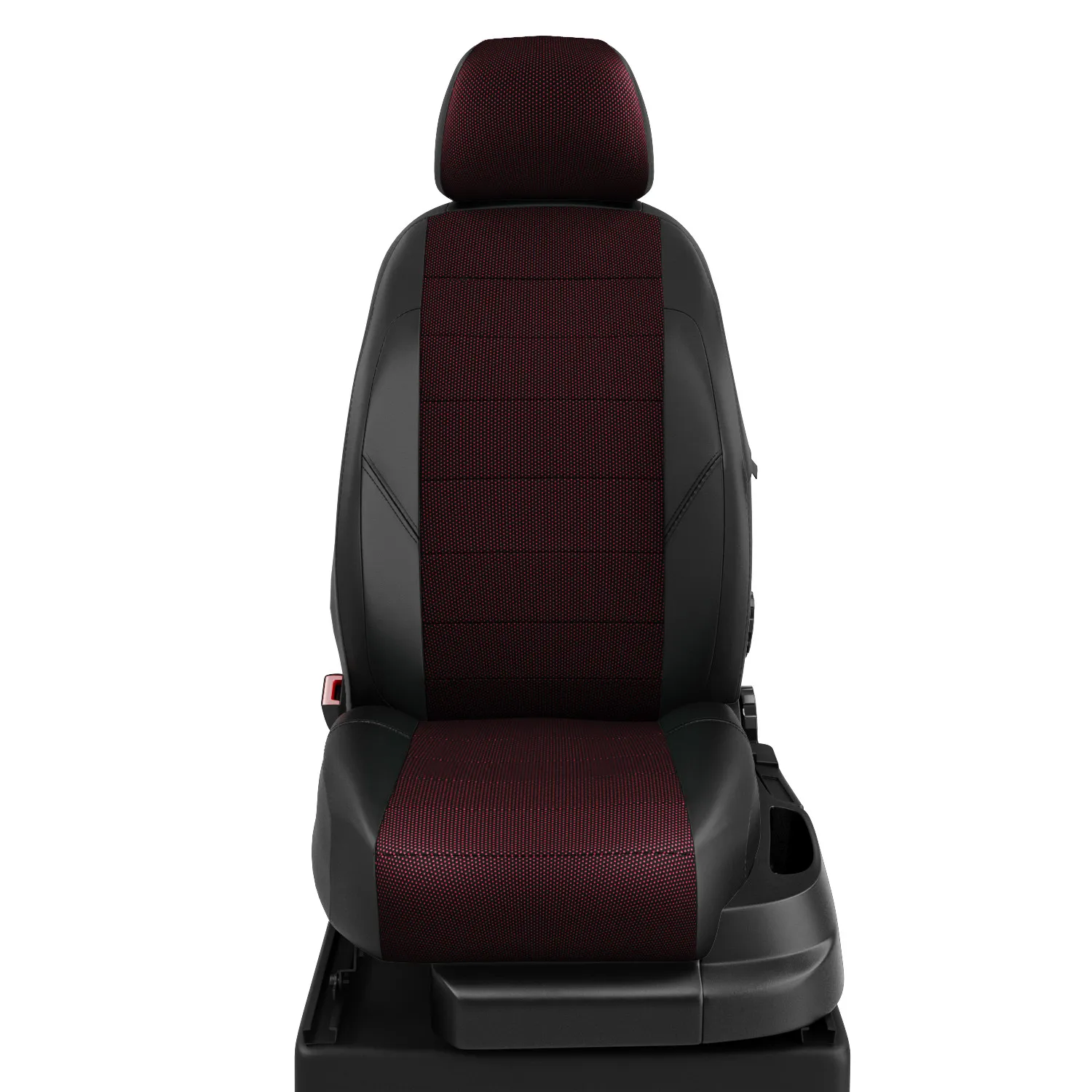 Чехлы на сиденья Ford Kuga 2008-2012 джип Середина жаккард красная точка. Боковины черная экокожа. С АвтоЛидер FD130801KK6