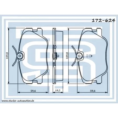 Колодки тормозные перед. MER W124 / W201 STARKE 172-624
