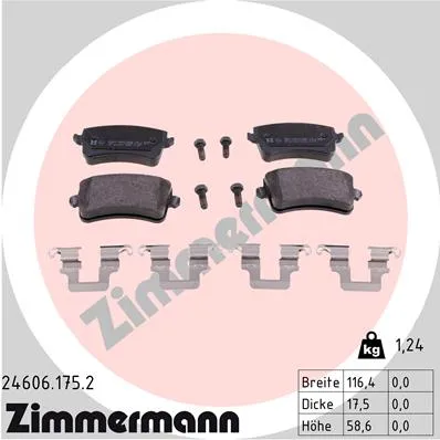 Колодки тормозные SBB AUDI ZIMMERMANN 246061752