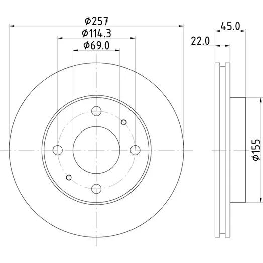 Диск тормозной передний NISSHINBO ND6034K