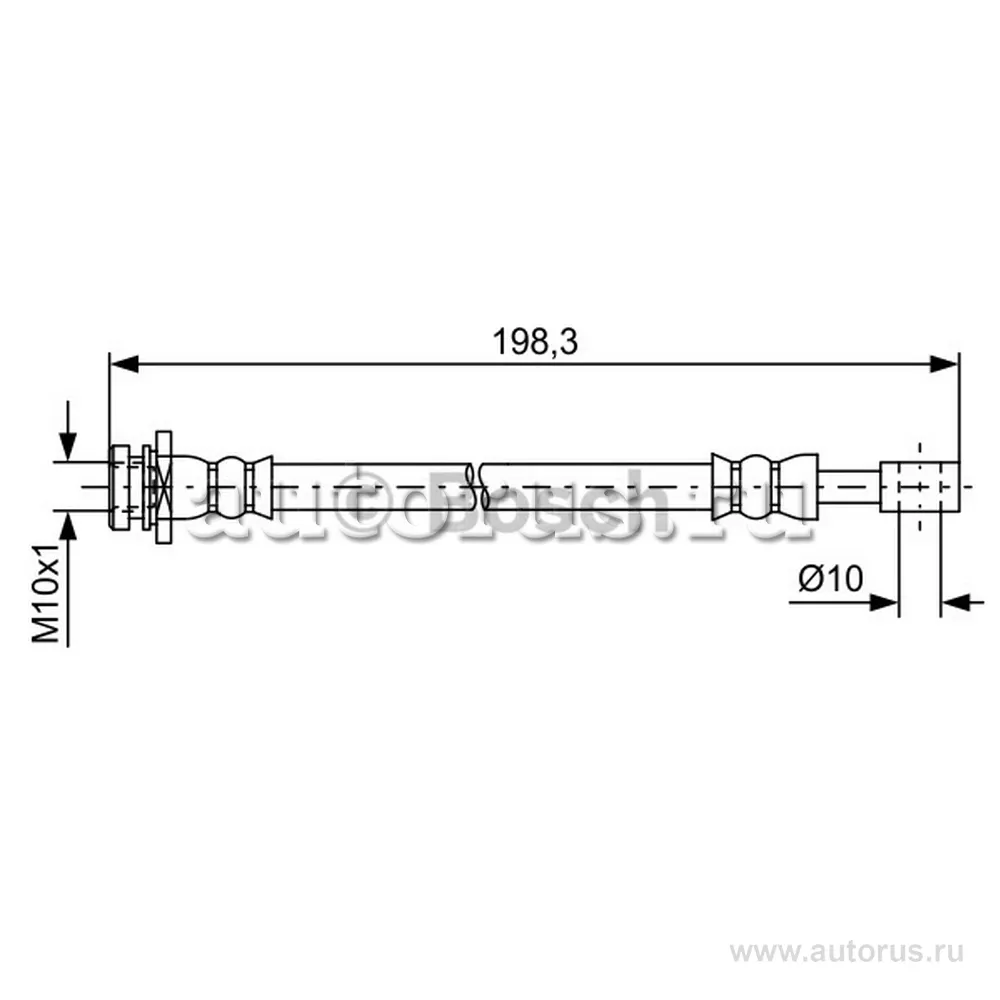Шланг тормозной задний Suzuki SX4 Swift 1.2 2.0 1.3DDiS 06> L 190 BOSCH 1 987 481 630