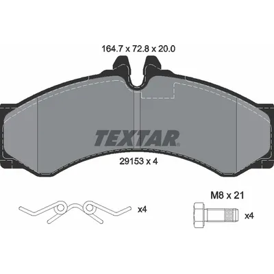Колодки передние MB 2/3/4T-Sprinter/VW LT 28-46 II TEXTAR 2915301