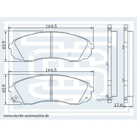 Колодки тормозные HYUNDAI H-1 передние STARKE 178524