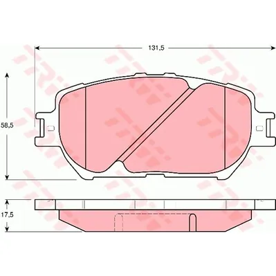 Колодки передние TOYOTA Cam 2.4-3.0 2001-> TRW GDB3314
