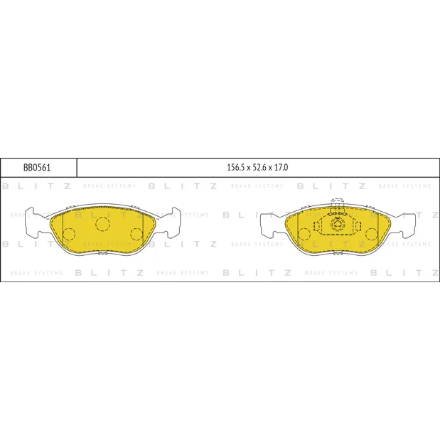 Колодки тормозные дисковые передние FIAT Bravo/Marea 95-> BLITZ BB0561