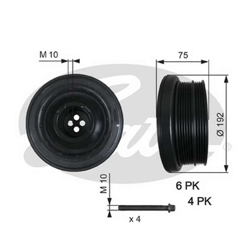 Шкив коленвала TVD1050A (7845-20055) GATES TVD1050A