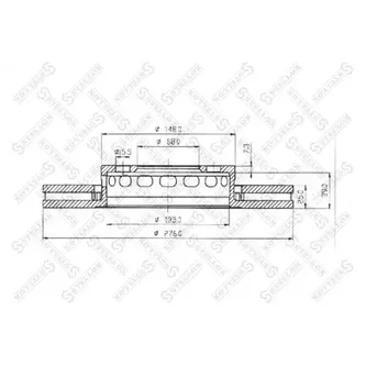 Диск тормозной передний AUDI 80/90 1.8-1.6TD 84- STELLOX 60204750V_SX