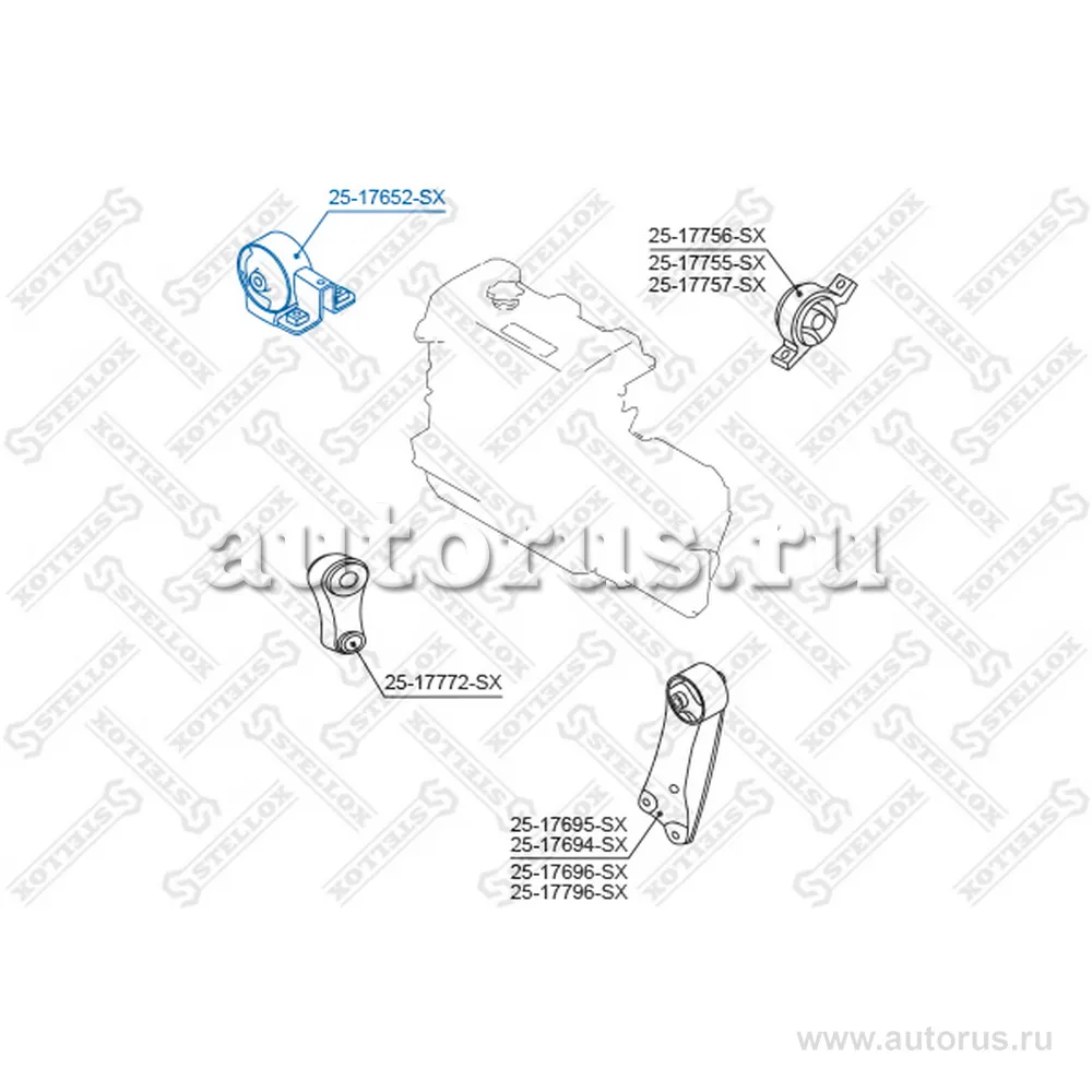 Подушка двигателя правая Nissan Cube Z10 1998-2002/Micra K11 STELLOX 25-17652-SX