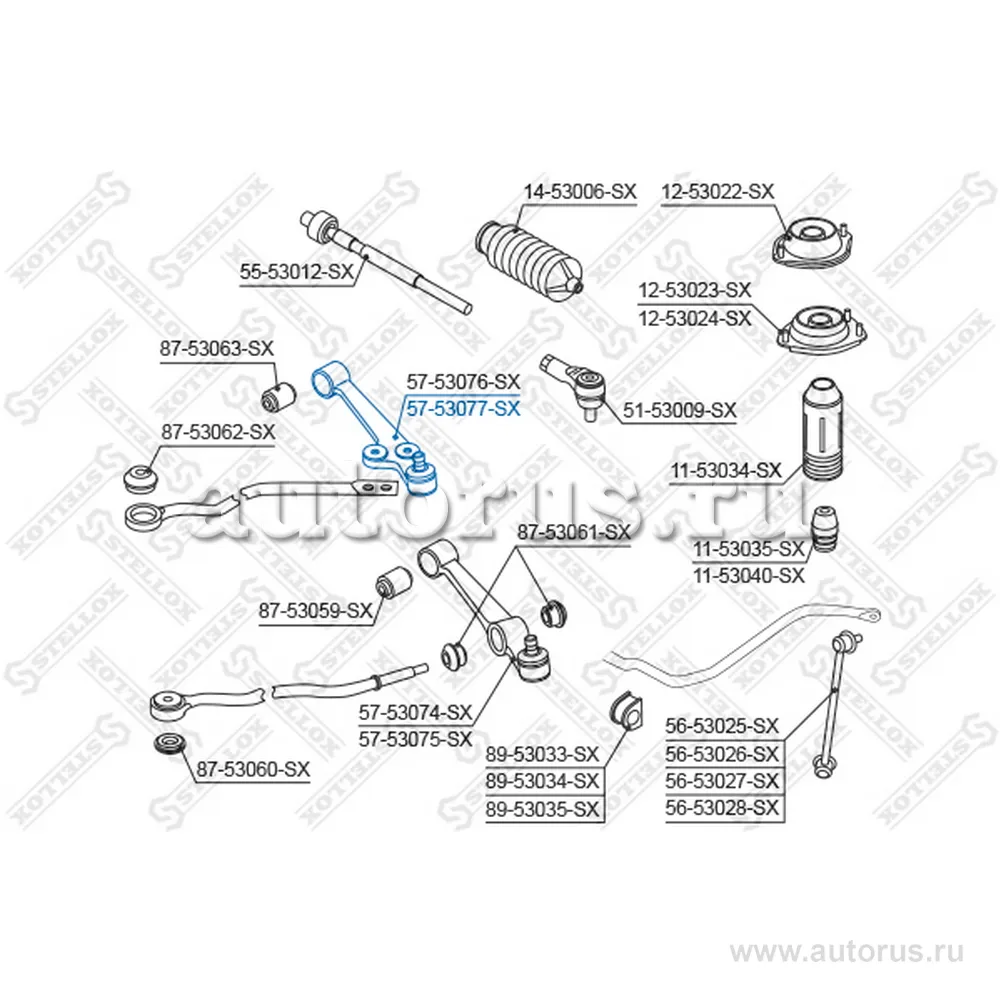 Рычаг п. KIA Rio 02 VIN 020708 (5753076_SX) STELLOX 5753077_SX