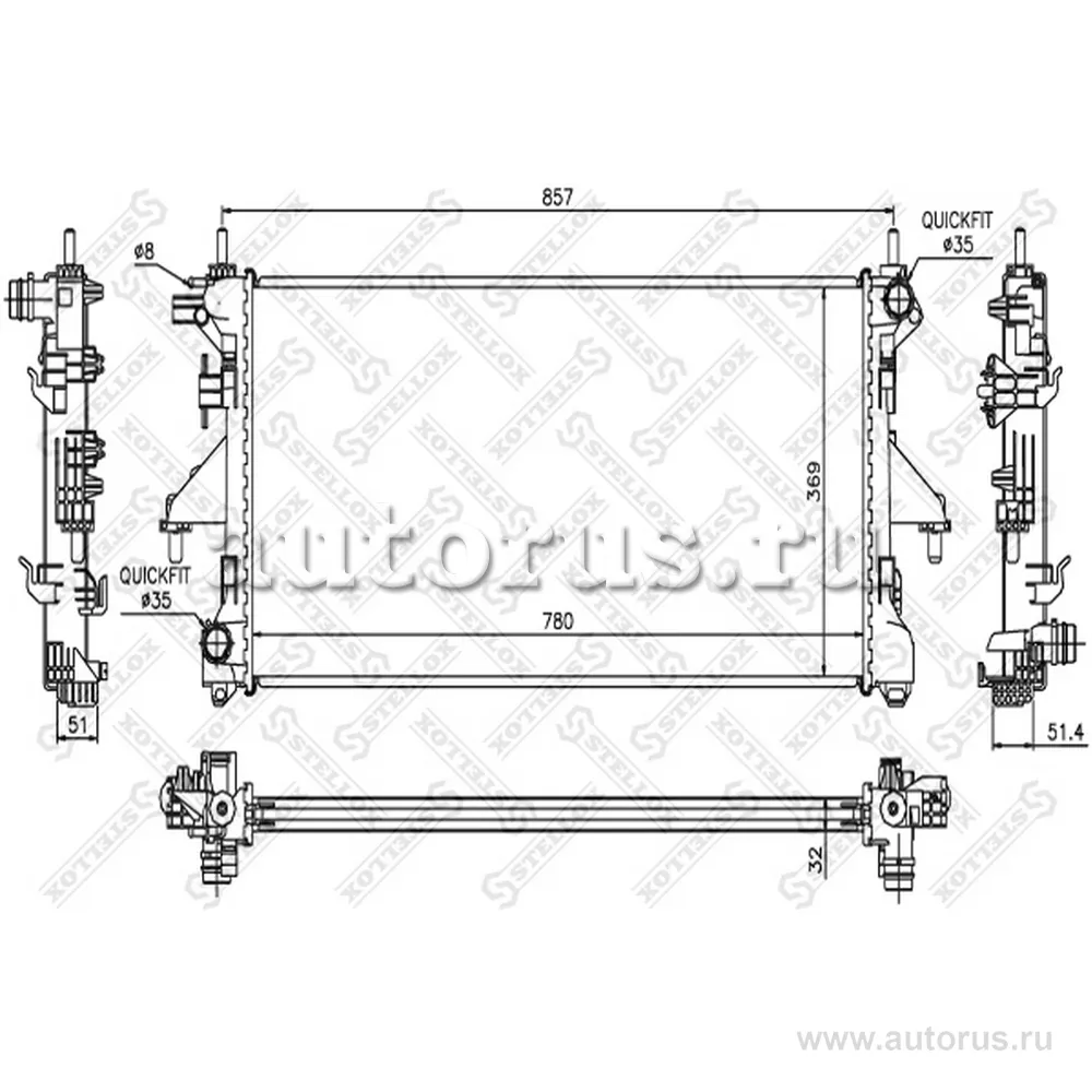 Радиатор системы охлаждения МКПП Fiat Ducato IV 2.3JTD 06> STELLOX 10-25355-SX