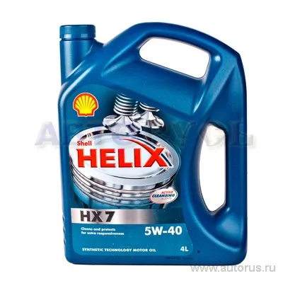 Масло моторное SHELL Helix HX7 5W-40 полусинтетическое 4 л 550040341