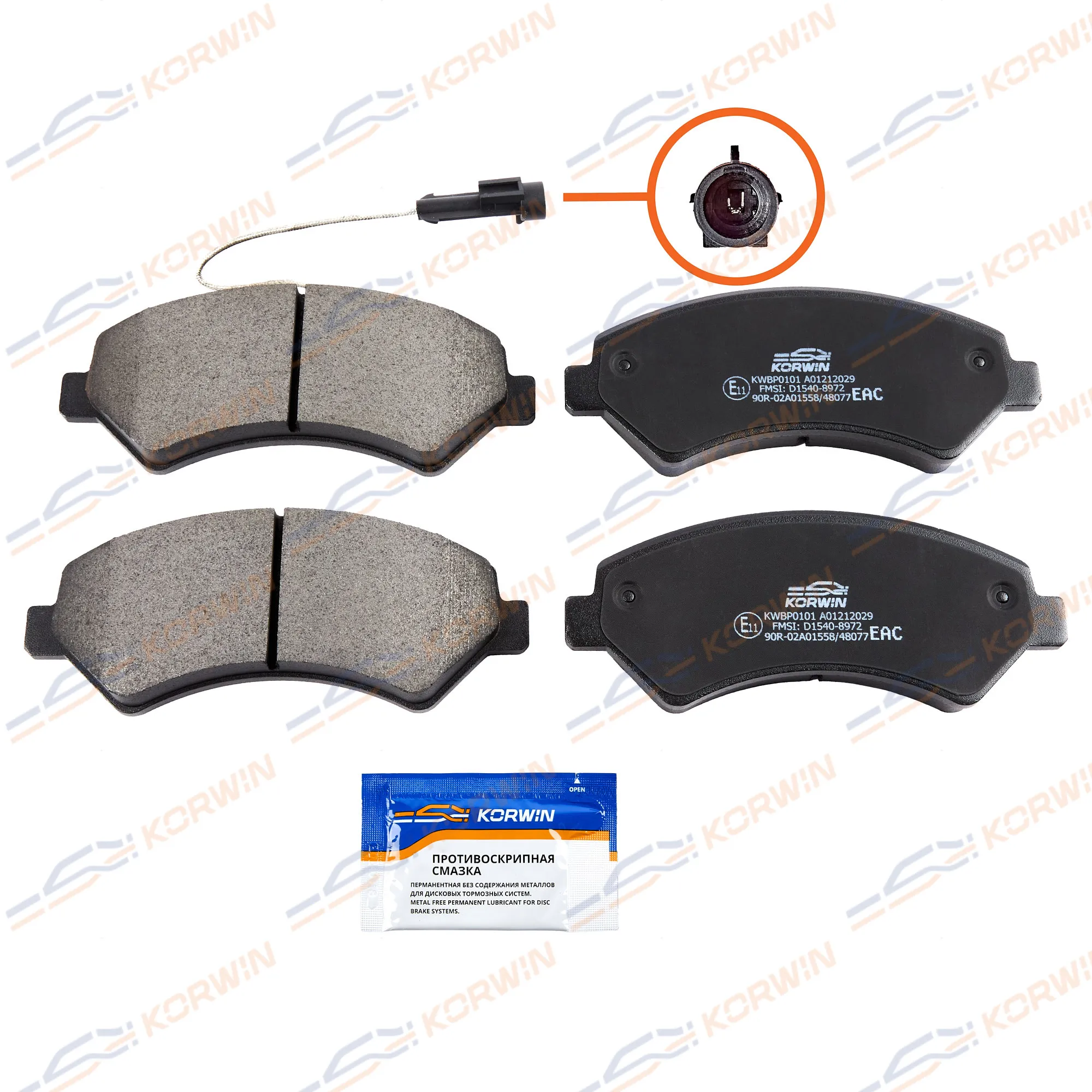 Колодки тормозные перед. Citroen Jumper 06-/Fiat Ducato (250)/Peugeot Boxer 06- KORWIN KWBP0101